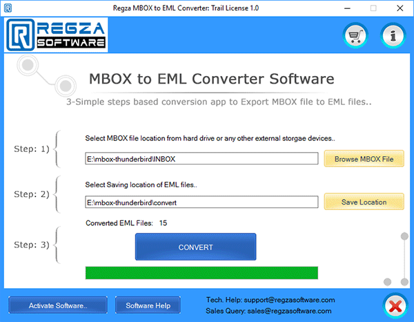 Read MBOX file and export to EML